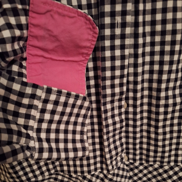 Lauren Ralph Lauren Women's Blk/Wht Peplum Pleated Shirt with Pink Trim Size 10 - Picture 4 of 6